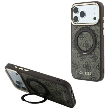 Guess Ring Stand 360 4G Classic Logo - θήκη για Apple iPhone 18 Pro / 17 Pro - Καφέ