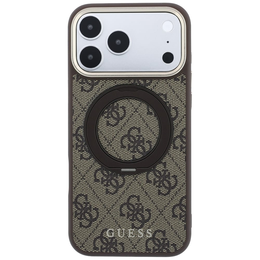 Guess Ring Stand 360 4G Classic Logo - θήκη για Apple iPhone 18 Pro / 17 - Καφέ - Image 3