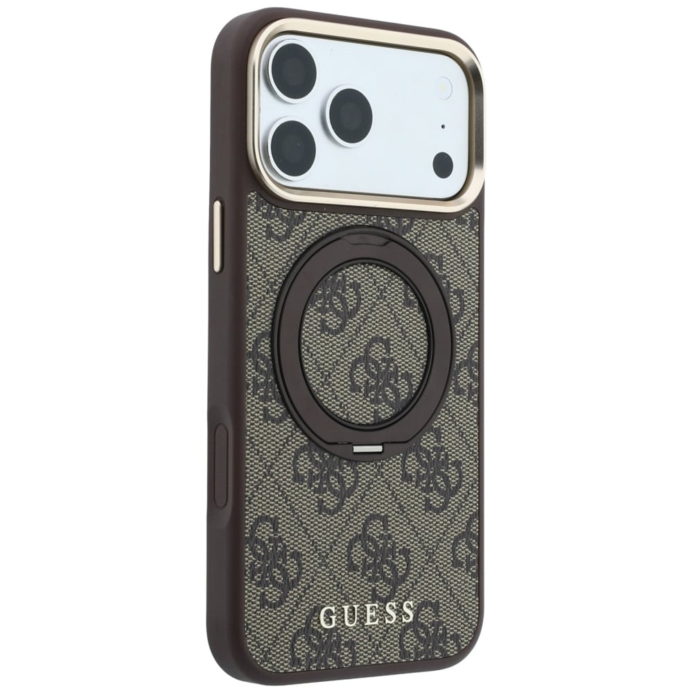 Guess Ring Stand 360 4G Classic Logo - θήκη για Apple iPhone 18 Pro / 17 - Καφέ - Image 4
