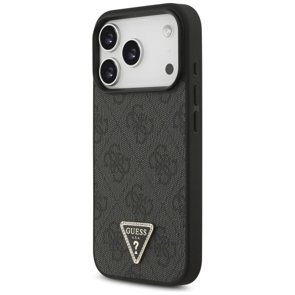 Guess Leather 4G Triangle Strass - θήκη για Apple iPhone 18 Pro / 17 - Μαύρο - Image 2