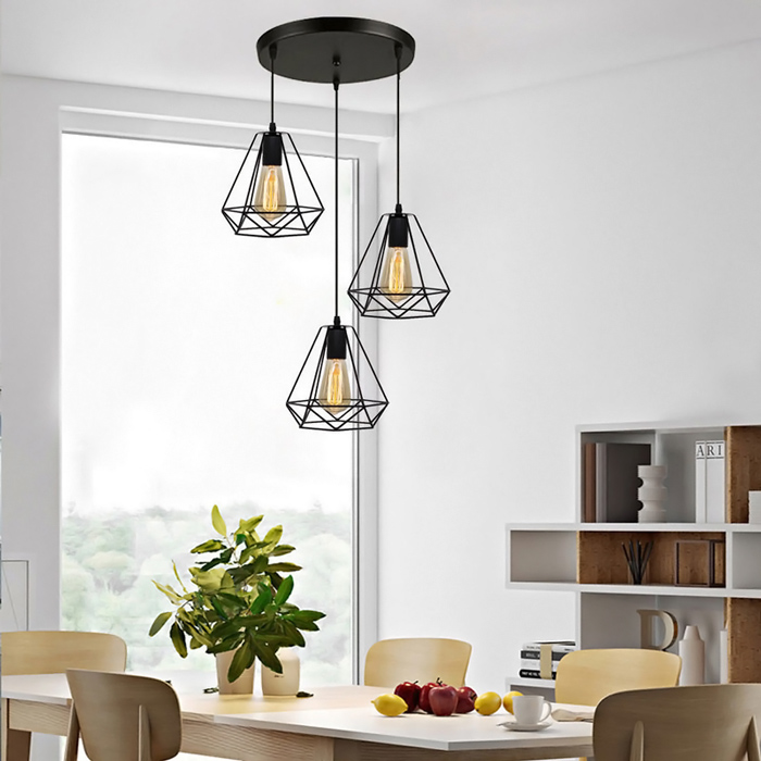 POWERTECH φωτιστικό οροφής HLL-0004 τρίφωτο E27 μεταλλικό Φ20 μαύρο - Image 2