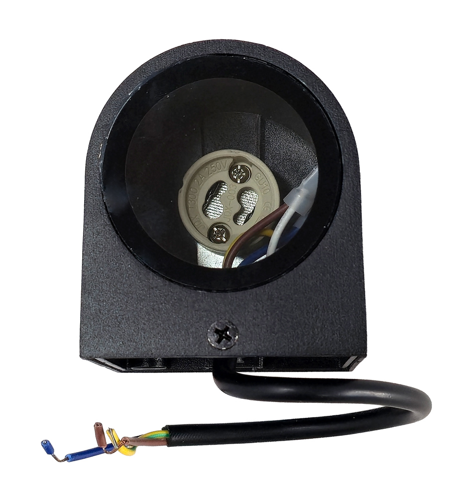 POWERTECH HLL-0187 φωτιστικό τοίχου για λάμπα GU10 μεταλλικό IP65 μαύρο - Image 3
