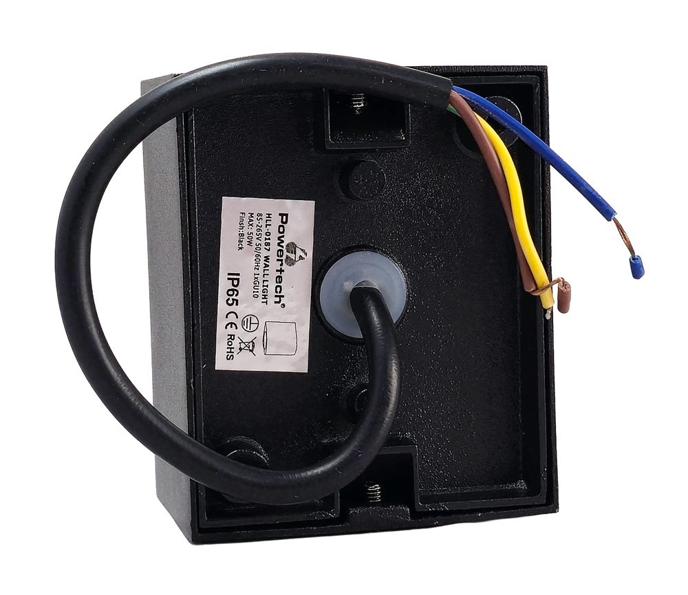 POWERTECH HLL-0187 φωτιστικό τοίχου για λάμπα GU10 μεταλλικό IP65 μαύρο - Image 4