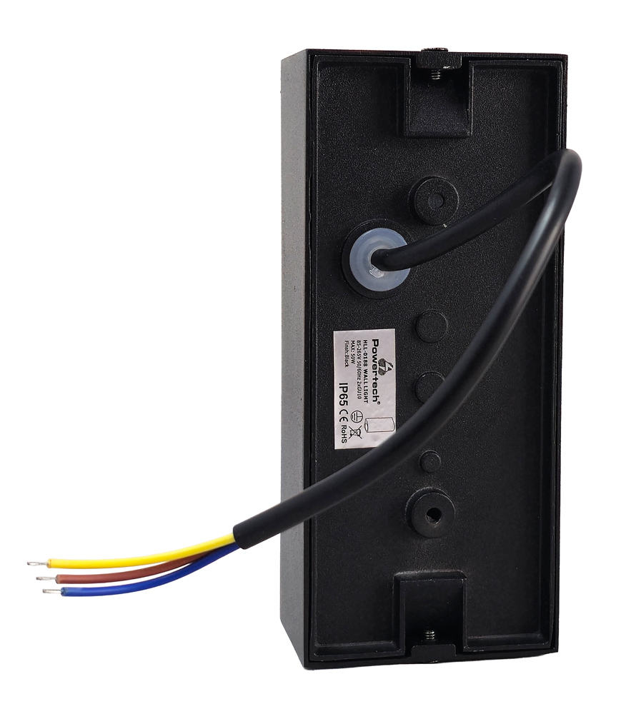 POWERTECH φωτιστικό τοίχου HLL-0188 για 2x GU10, μεταλλικό, IP65, μαύρο - Image 4