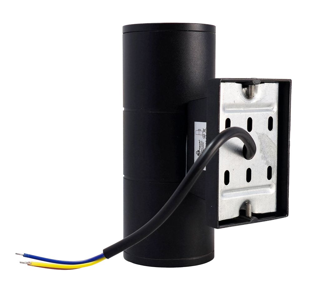 POWERTECH φωτιστικό τοίχου HLL-0190 μεταλλικό για 2x GU10 λάμπες IP65 μαύρο - Image 4