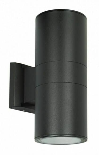 Powertech HLL-0190 Φωτιστικό Τοίχου, Μεταλλικό για 2x GU10 Λάμπες, IP65, Μαύρο