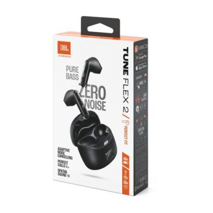 JBL Tune Flex 2 ασύρματα ακουστικά Bluetooth σε μαύρο χρώμα