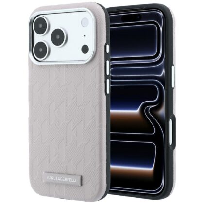 Karl Lagerfeld Grained Mono Resin Logo - θήκη για Apple iPhone 18 Pro Max / 17 Pro Max - Ροζ