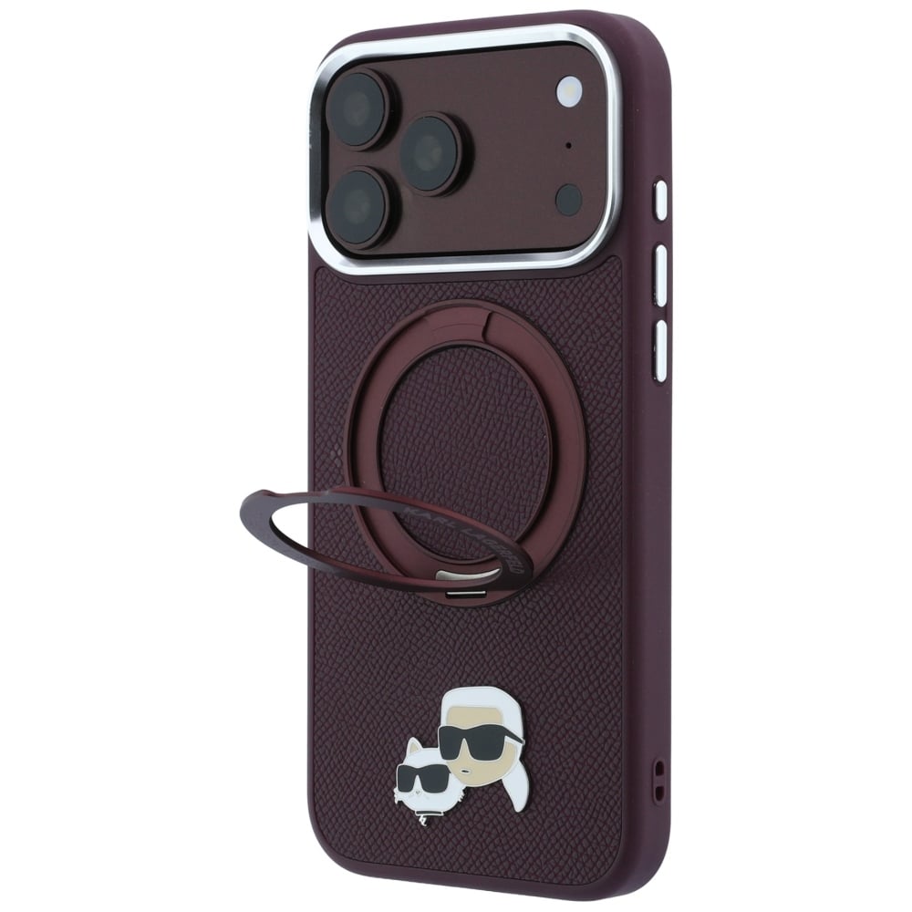 Karl Lagerfeld Karl Lagerfeld με Ροζέτα Stand 360 Karl & Choupette - θήκη για Apple iPhone 18 Pro / 17 - Μπορντό - Image 2