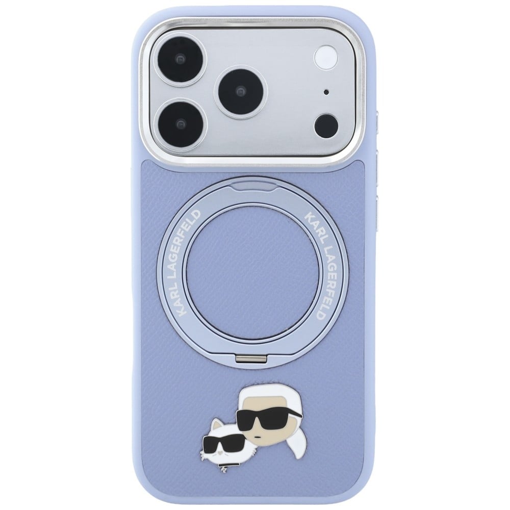 Karl Lagerfeld Karl Lagerfeld με Ring Stand 360 Karl & Choupette Heads Pin MagSafe - θήκη για Apple iPhone 18 Pro / 17 - Ανοιχτό Μπλέ - Image 3