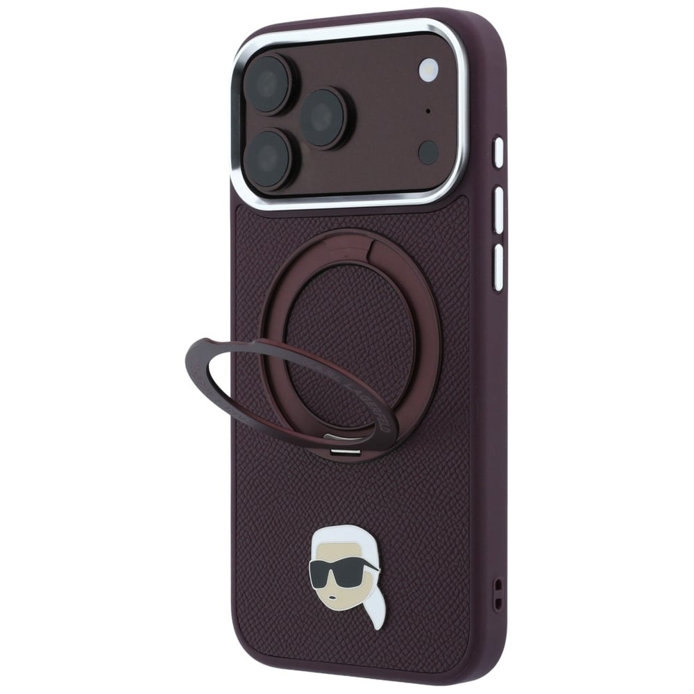 Karl Lagerfeld Karl Lagerfeld με Βάση Ring Stand 360 Karl Head Pin MagSafe - θήκη για Apple iPhone 18 Pro / 17 - Μπορντό - Image 2