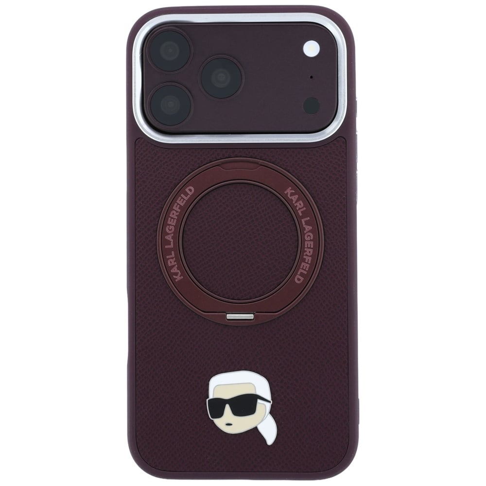 Karl Lagerfeld Karl Lagerfeld με Βάση Ring Stand 360 Karl Head Pin MagSafe - θήκη για Apple iPhone 18 Pro / 17 - Μπορντό - Image 3