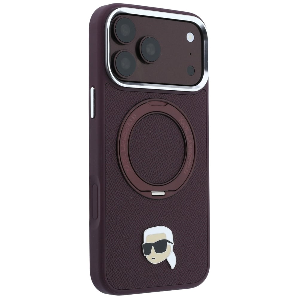 Karl Lagerfeld Karl Lagerfeld με Βάση Ring Stand 360 Karl Head Pin MagSafe - θήκη για Apple iPhone 18 Pro / 17 - Μπορντό - Image 4
