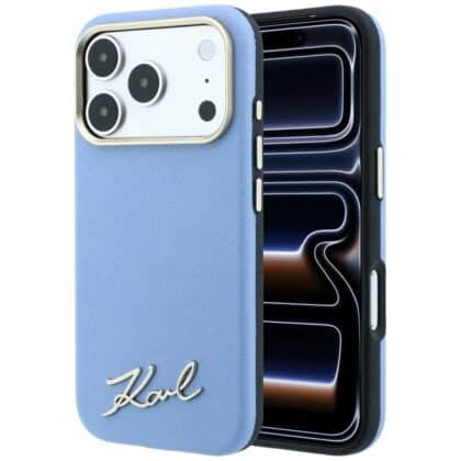 Karl Lagerfeld Saffiano Small Script Metal Logo - θήκη για Apple iPhone 18 Pro Max / 17 Pro Max - Διάφανο