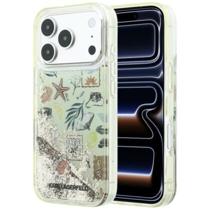 Karl Lagerfeld Liquid Glitter Beach & Sand - θήκη για Apple iPhone 18 Pro / 17 Pro - Μπεζ