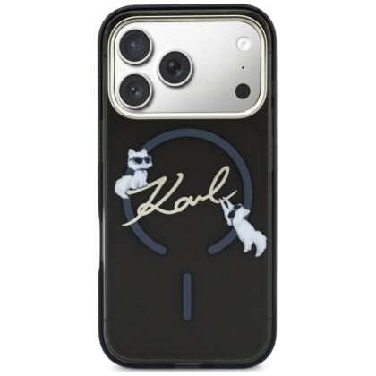 Μαύρη θήκη MagSafe Karl Lagerfeld με λογότυπο Script για iPhone 18 Pro