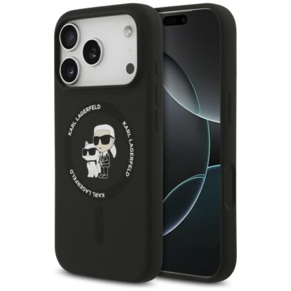 Karl Lagerfeld Silicone Karl&Choupette Ring MagSafe - θήκη για Apple iPhone 18 Pro / 17 Pro - Μαύρο
