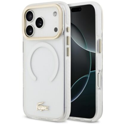 Lacoste Shockproof IML Shockproof Gold Logo MagSafe - θήκη για Apple iPhone 18 Pro / 17 Pro - Διάφανο