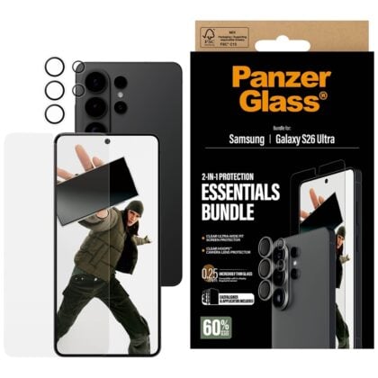 PanzerGlass Hoops 2-in-1 Ultra-Wide Fit Γυαλί + Προστασία φακού για Samsung Galaxy S26 Ultra