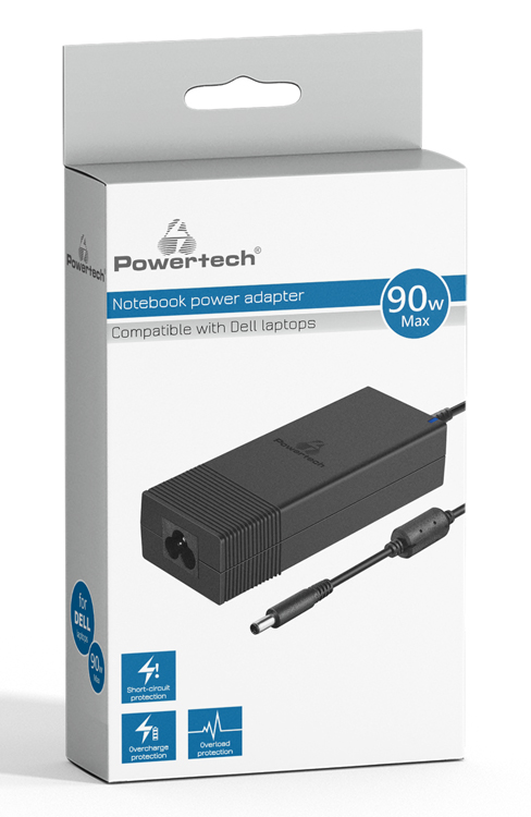 POWERTECH PT-1083 φορτιστής laptop για Dell 90W 1.2m μαύρος - Image 2