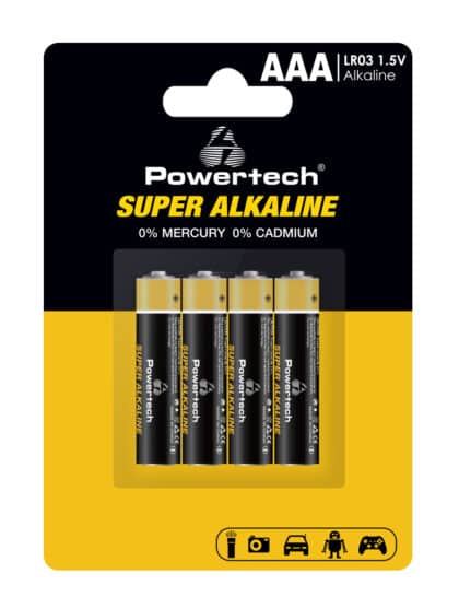 Powertech PT-1213 Μπαταρίες Super Alkaline AAA 1.5V, 4τμχ