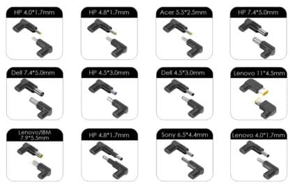Μαύρος φορτιστής laptop Powertech PT-1256 90W με θύρα USB-C