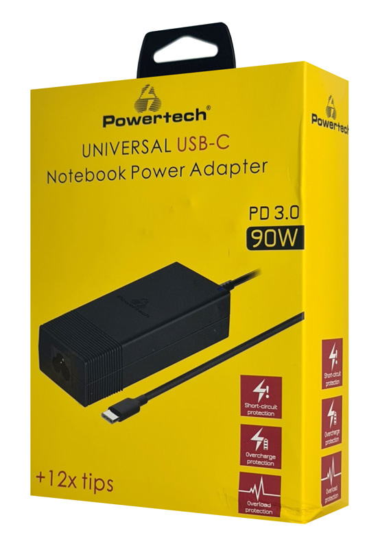 POWERTECH φορτιστής laptop PT-1256 12 βύσματα USB-C PD 90W μαύρος - Image 4