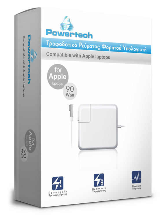 POWERTECH PT-137 φορτιστής laptop για Apple 90W 18.5V - 4.6A λευκός - Image 2