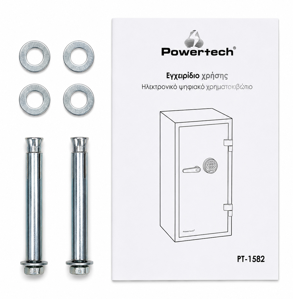 POWERTECH χρηματοκιβώτιο PT-1582, ψηφιακό κλείδωμα, 164kgs, 98x48x52cm - Image 3