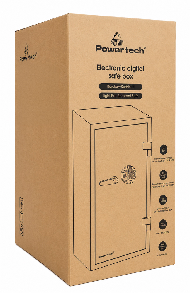 POWERTECH χρηματοκιβώτιο PT-1582, ψηφιακό κλείδωμα, 164kgs, 98x48x52cm - Image 4
