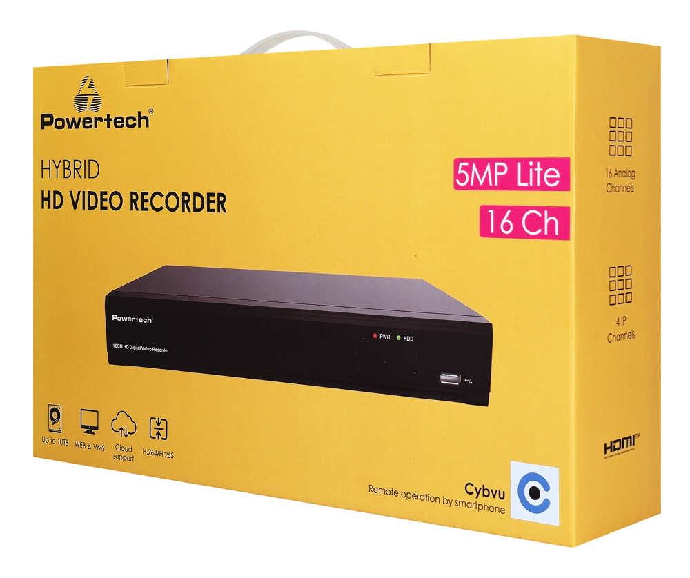 POWERTECH XVR υβριδικό καταγραφικό PT-1597 5MP H.264/H.265 16 κανάλια - Image 4