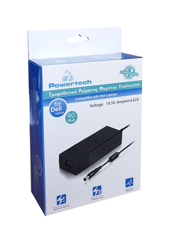 POWERTECH φορτιστής laptop PT-55 για Dell 90W 19.5V μαύρος - Image 2