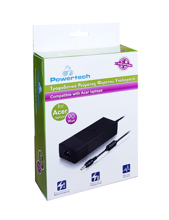 POWERTECH φορτιστής laptop PT-57 Acer 19V 90W μαύρος - Image 2