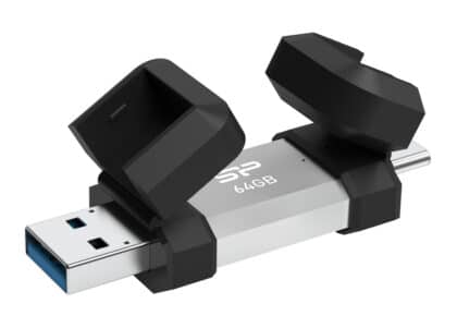 Silicon Power C51 USB Flash Drive, USB/USB-C, 64GB, 120MBps, Ασημί