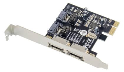 POWERTECH κάρτα επέκτασης PCIe 2x SATA ST51 ASM1061 low profile