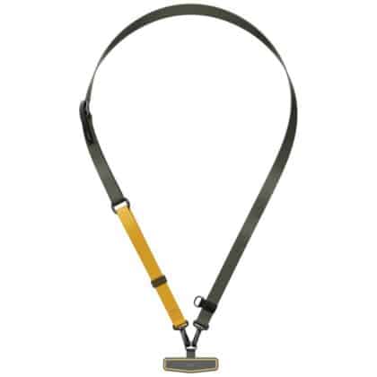 UNIQ Vista Flex Λουράκι Τηλεφώνου 2-in-1, Πολυεστέρας/Κράμα Ψευδαργύρου, Deep Forest/Canary Yellow