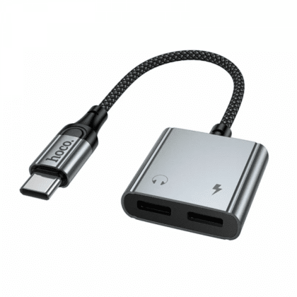 Hoco UPA34A USB-C σε USB-C / USB-C Audio Adapter, Γκρι
