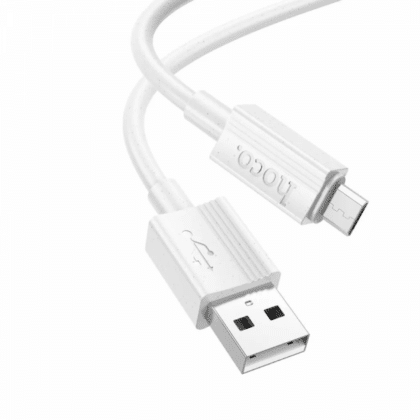 Hoco X107 Καλώδιο USB-A σε microUSB 18W 2.4A, 1m, Λευκό