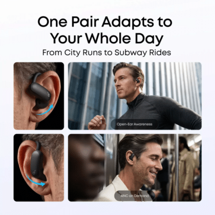 Ακουστικά Anker SoundCore AeroFit 2 Pro A3875G11 μαύρου χρώματος ανοιχτού τύπου