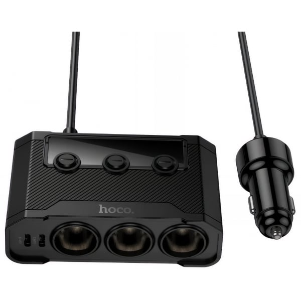 Hoco Z64 Φορτιστής Αυτοκινήτου 15.5W 3.1A 2 x USB-A 2 x USB-C 3 x Extender Μαύρο - Image 2