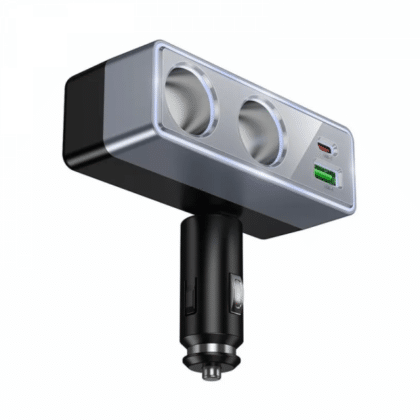 Hoco Z65B Φορτιστής Αυτοκινήτου 240W, 1 x USB-A, 1 x USB-C, 2 x Extender, Μαύρος