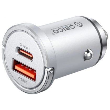 Orico MiniRing Pro Φορτιστής Αυτοκινήτου 45W 3A 1 x USB-A - 1 x USB-C Ασημί