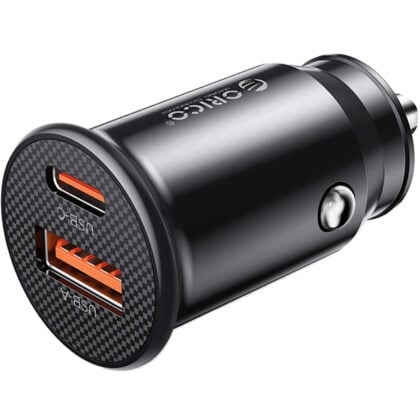 Orico PowerMini Φορτιστής Αυτοκινήτου 30W 3A 1 x USB-A - 1 x USB-C Μαύρο