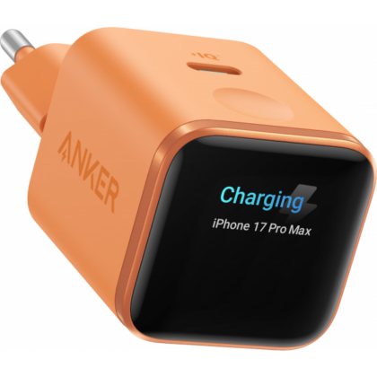 Anker A121DGO1 Φορτιστής Τοίχου Nano Display 45W 1 x USB-C Πορτοκαλί