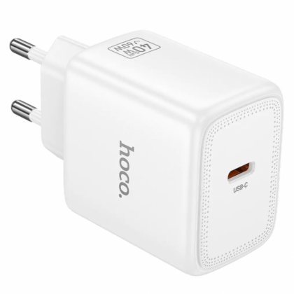 Hoco N83 Φορτιστής τοίχου 40W 1 x USB-C Λευκός