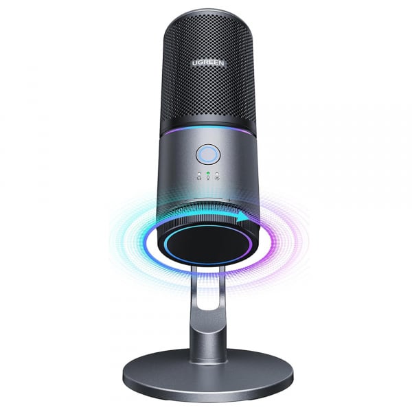 UGREEN CM769 Καρδιοειδές Μικρόφωνο USB-A 2m, RGB, Μαύρο - Image 2