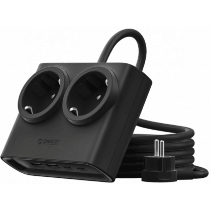 ORICO PDC25 Πολύπριζο 2 x Schuko, 2 x USB-A, 2 x USB-C, Μαύρο