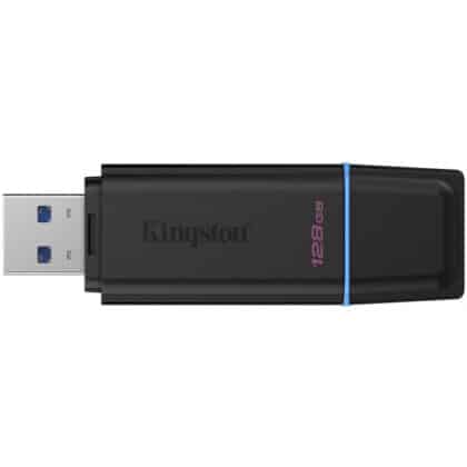Μαύρο στικ μνήμης Kingston DataTraveler Exodia DTXG2/128GB με θύρα USB-A και πολύχρωμη ένδειξη