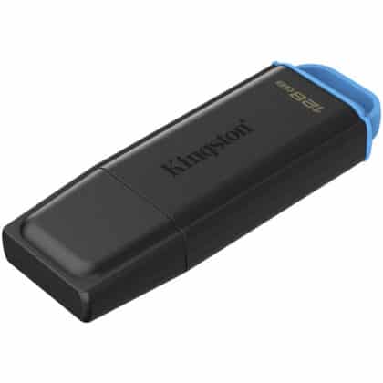 Μαύρο στικ μνήμης Kingston DataTraveler Exodia DTXG2/128GB με θύρα USB-A και πολύχρωμη ένδειξη