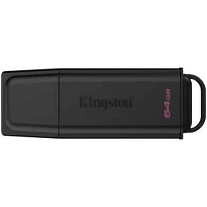 Kingston DataTraveler Exodia 64GB μαύρο στικ USB 3.2 με σύνδεση USB-A και αφαιρούμενο προστατευτικό καπάκι